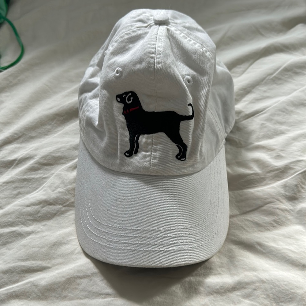White Black dog baseball hat